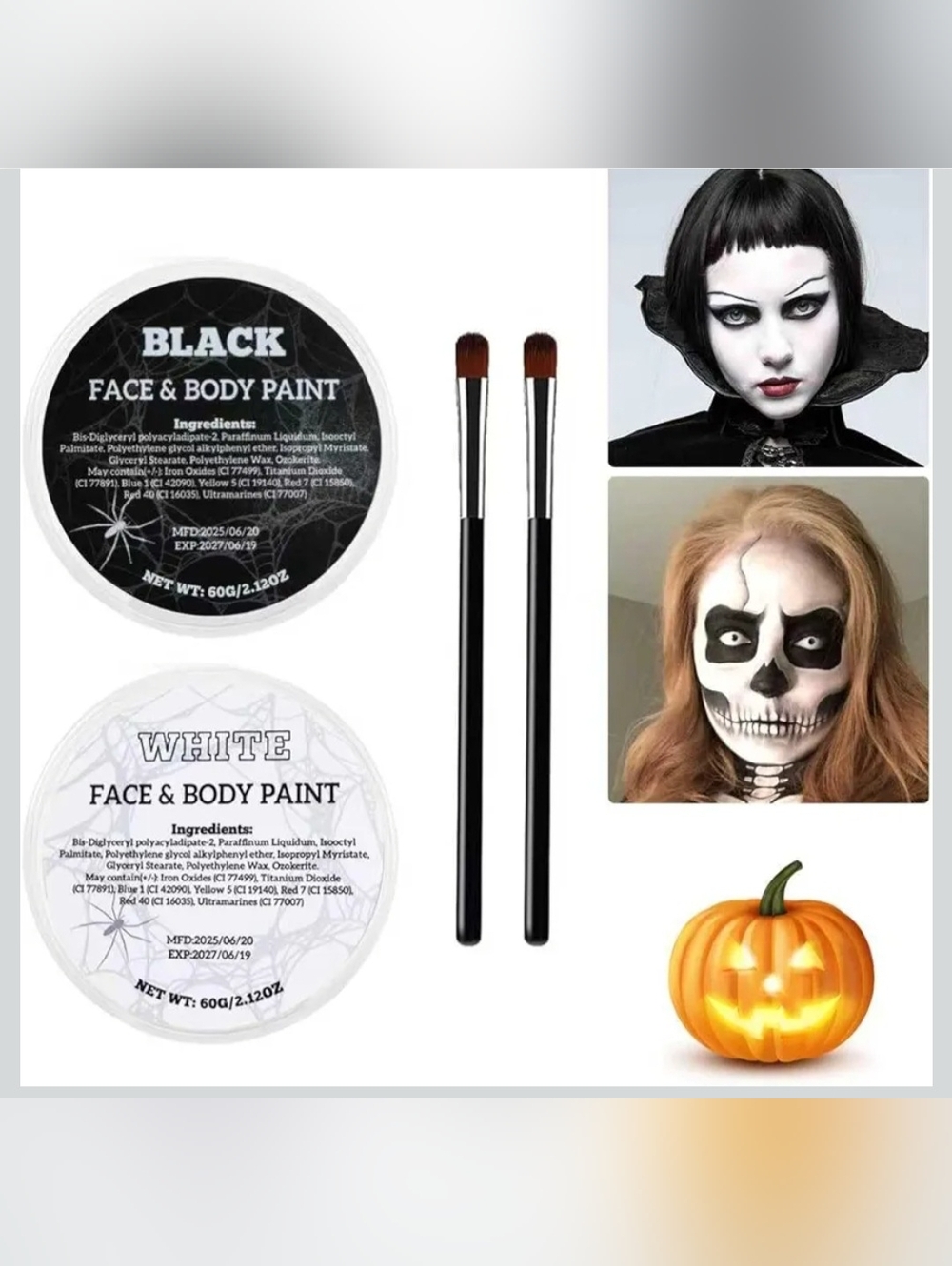 White & Black Face And Body Paint